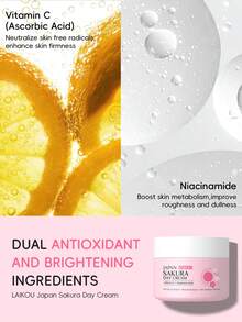 1pc Japan Laikou Sakura Whitening Day Cream (30g) + 1 Bottle Japan Sakura Moisturizing Facial Mist (100ml), Toning Moisturizing Cream, Firming Moisturizing Lotion, Antioxidant Facial Moisturizer, Suitable For All Skin Types, Can Be Used For Self-Care, SPA, Or As A Gift For Girlfriend - Day Cream+Water Replenishing Spray - 查看 11