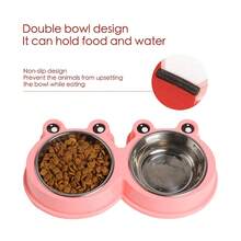 Double Pet Bowls Stainless Steel – Non-Slip Food & Water Feeder, Premium Dog Cat Bowls With Cute Design For Pets & Rabbits