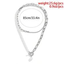 قلادة سلسلة اللؤلؤ الطويلة الأنيقة قطعة واحدة، قلادة قلادة اللؤلؤ الشخصية بطراز عتيق، مجوهرات بتصميم رجعي أنيق وراقي، مناسبة للعطلات والتجمعات والمواعيد والهدايا والارتداء اليومي، هلال القمر، صناعة راقية، مناسبة للسفر والمواعيد والحفلات وموسم الصيف والمجوهرات الغربية وإكسسوارات الشاطئ والحفلات والشاطئ والصيف والمجوهرات والإكسسوارات