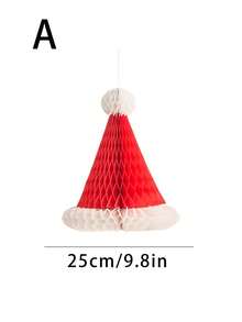 1 pièce Décoration en nid d'abeille de Noël, bonnet de Père Noël et sapin de Noël, convient pour la chambre, le salon, la décoration suspendue, la décoration de la maison, les fêtes à thème, les ornements de jardin, la création d'une ambiance de Noël
