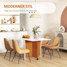 Folding Table Mobile Dining Table With Folding Worktop And Castors, Versatile Side Table For Kitchen And Dining Room In White - 1 - 查看 6