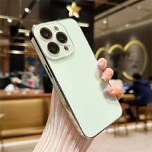 Electroplated Matte Acrylic Tempered Glass For IPhone Protective Case For 16 15 14 13 12 /Pro/Max, 2025 New Ultra-Thin Frosted Original Color Acrylic Phone Cover - trắng - Xem 1