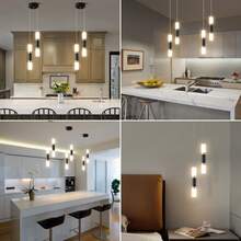 YQYYFC 2-Light Pendant Lights Kitchen Island Dimmable LED Modern Mini Pendant Light, Bedroom Small Pendant Light Fixtures (Black Gold) - Vàng đen - Xem 7