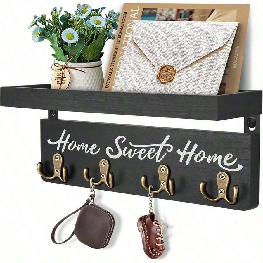 Multi-Scene Wall-Mounted Organizer Shelf | Kitchen Bedroom Living Room Storage Board | Space-Saving Decorative Wall Shelf - Multicolor - View 1