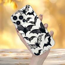 Funda para teléfono con diseño de murciélagos de encaje de Halloween, compatible con iPhone 16, 15, 14 Pro Max, 13, 12, 11, XR y XS Plus. Fabricada en silicona TPU, ofrece protección contra golpes y caídas, además de una excelente sensación al tacto. Es el regalo ideal para familiares, amigos y seres queridos. - transparente - Ver 5