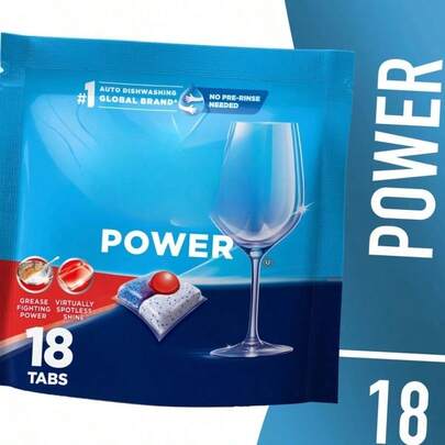 Power Dishwasher Pods No PreRinse Dishwasher Deternt Tabs Soap Deep Clean 18 Count