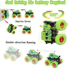 4pcsFour Wheel Drive Inertia Off-Road Vehicle - Drop Resistant And Anti Bounce Vehicle - Rolling Stunt Sports Car - Children's Drop Resistant Toy Car - Stunt Rolling Car - Halloween Gift - Christmas Gift - Holiday Gift - Multicolor - View 7