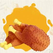 Simulation Roast Chicken Toys Bite Resistant Dog Toy Pet Training Interactive Sounding Toys Puppy Chew Dogs Biting Squeak Toy Voice Grinding Teeth Biting Simulation Roasted Chicken Dog Toy - Yellow - View 9
