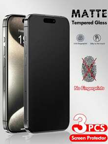 3 Pcs Full Cover Matte Tempered Glass Compatible With IPhone [Touch Sensitivity] [Anti-Fingerprint] Compatible With IPhone 16/16 Plus/16 Pro/16 Pro Max/15/15Pro/15Plus/15Promax - Clear - View 22