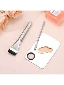 Bảng trang điểm bằng thép không gỉ với đế nhiều màu sắc, bảng trộn trang điểm mini dạng nhẫn, bộ dụng cụ trang điểm, giá rẻ, quà tặng Giáng sinh, trang điểm, dụng cụ trang điểm, đồ rẻ tiền, quà tặng, quà tặng cho phụ nữ, quà Giáng sinh, quà khuyến mãi, du lịch, đồ rẻ tiền, đồ dùng cần thiết khi đi du lịch - Đen và trắng - Xem 4