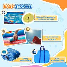 HOMCOM Kids Bouncy Castle Inflatable Bouncer Bounce House And Slide Inflatable Jumper With Blower - Green - View 8