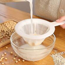 2pcs Reusable Fine Mesh Nylon Filter Strainer, For Brewing, Nut Milk Etc - Kitchen Tool, Easy To Filter And Strain - White - View 11