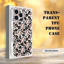 Funda para teléfono con diseño de leopardo y estampado de béisbol, compatible con iPhone 16, 15, 14 Pro Max, 13, 12, 11, XR y XS Plus. Fabricada en silicona TPU, ofrece protección contra golpes y caídas, además de una excelente sensación al tacto. Es el regalo ideal para familiares, amigos y seres queridos. - transparente - Ver 3