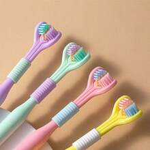 Three-Sided Toothbrush Suitable For Sensitive Teeth And Gums. With A V-Shaped Design, It Facilitates Deep Cleaning. The 45-Degree Angle Can Reach Hard-To-Clean Areas. It Is A Daily Household Oral Care Brush Designed Specifically For Sensitive Teeth Care. | Ergonomic Handle | Gripping Design - Multicolor - View 1