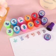 Stitch Theme Plastic Reward Sticker Set, Assorted Colors DIY Craft Kit, Suitable For Scrapbooking, Birthday & Holiday Party Favors School Supplies, Back To School