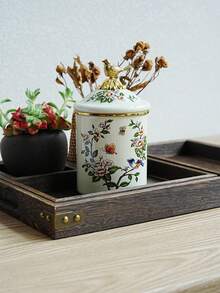 1 Set 850ml Enamel Storage Jars, Luxury Style With Lids - Suitable For Home And Office, Great For Storing Tea Leaves, Coffee Beans, General Items; Perfect Gift For Elders And Relatives - Multicolor - View 12