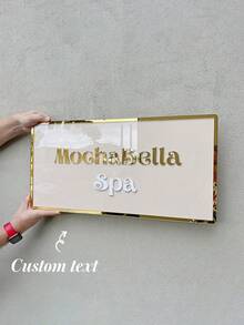 定制亚克力商业标牌 - 适用于沙龙、水疗中心、纹身店、牙科诊所、美容院或零售店的个性化标牌，酒店房间号，办公室亚克力门牌，房间号，浴室标牌，亚克力洗手间标牌，定制门牌，3D办公室门牌，办公室门配件 - 彩色 - 查看 4