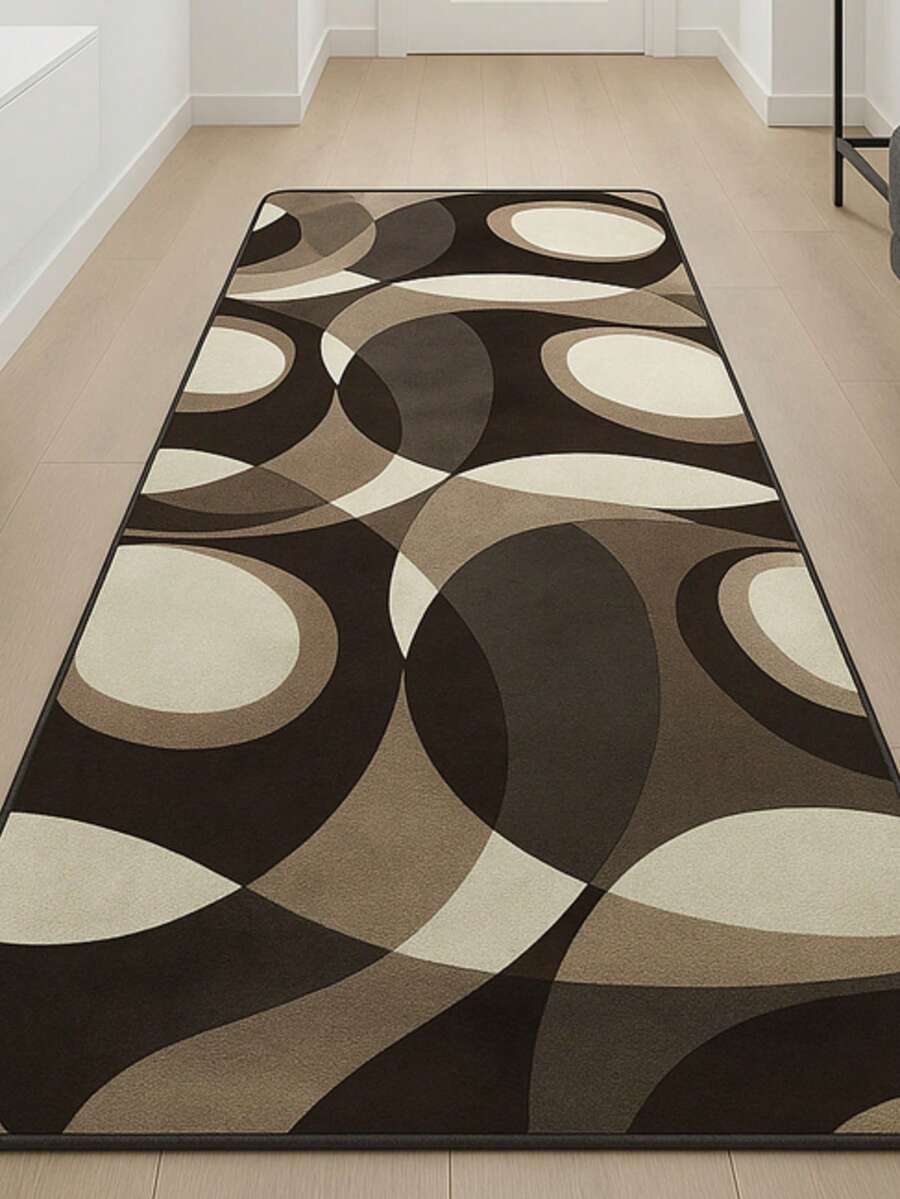 Geometric Runner 2.00m X 60cm Raschel Print For Hallway, Kitchen And Bedroom - 駝色 - 查看 1
