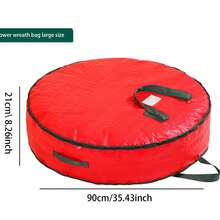1pc Christmas Tree Storage Bag, Red Transparent Bag, Flower Wreath Circular Gift Storage Bag, Zipper Hand-Held Christmas Gift Dustproof Storage, Transparent Christmas Flower Wreath Storage Bag, Storage Hanging Bag Storage Bag, Multifunctional Miscellaneous Circular Storage Bag, Large Capacity Zipper Dustproof Christmas Gift Sorting Bag - Multicolor - View 15