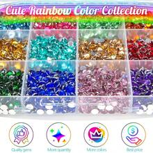 12pcs Colorful Resin Crystal Stones For Making 3/4/5mm Cabochon Gemstones, Bright Rainbow Colored Diamond Decorations, DIY Crafts, Bottled