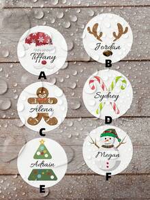 1/30/60/120pcs Personalized Christmas Stickers, Customized Holiday Labels, Christmas Craft Stickers, Gift Bag Stickers, Student Card Stickers, Winter Planner Stickers, Merry Christmas Vinyl Envelope Seals - Multicolor - View 30