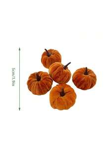 1/5/6/10 piezas Calabazas artificiales de espuma de terciopelo, calabazas de terciopelo para decoración del hogar, perfectas para el Día de Acción de Gracias y el festival de la cosecha, calabazas de espuma en naranja óxido blanco que se pueden usar como decoración colgante o bandera, decoración de mesa de otoño, centro de mesa de boda de otoño, decoración de granja de otoño para el Día de Acción de Gracias, calabazas decorativas elegantes para decorar su hogar, Halloween, Navidad