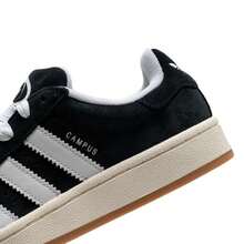Adidas Originals Giày trượt ván thời trang unisex CAMPUS thập niên 2000, giày thể thao cổ thấp nhẹ, thoải mái, giày thể thao phong cách retro tối giản JQ4111 - Đen/Trắng/Hanyu Trắng - Xem 8