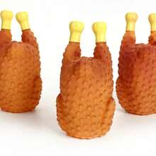 Simulation Roast Chicken Toys Bite Resistant Dog Toy Pet Training Interactive Sounding Toys Puppy Chew Dogs Biting Squeak Toy Voice Grinding Teeth Biting Simulation Roasted Chicken Dog Toy - Yellow - View 8