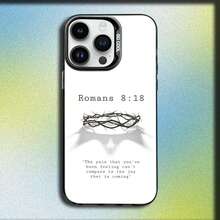 Custodia per telefono con citazioni bibliche di Isaia, Geremia, Salmi, Gesù, compatibile con 16, 15, 14, 13, 12, 11, Mini, Pro, E, MAX, in silicone opaco grigio e nero - Z3 - Visualizzare 7