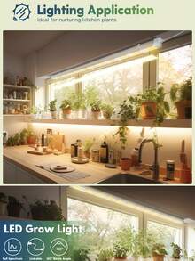 LED 植物生长灯带 - 全光谱，室内种植灯，室内种植，高亮度，适用于水培植物和多肉植物栽培。 - 白色 - 查看 5