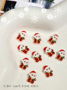 50pcs100pcsChristmas Resin Nail Decorations And Snowflake Ornaments, Santa Claus Walking Stick Gift Box Design, Used For Nail Party Decorations - Multicolor - View 6