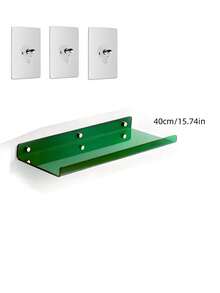 1pc Green Acrylic Floating Shelf, Decorative Storage Rack For Bathroom, Bookshelf, Living Room, Bedroom, Kitchen To Display Books, Figurines, Photos, Cosmetics - Colorful Acrylic Wall Mounted Organizer Rack - 綠色 - 查看 10