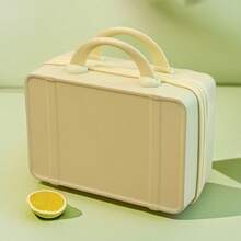 14-Inch Mini Cosmetic Case, Small Luggage Design, Multifunctional Gift Storage Box, Stylish Portable Cosmetic Bag, Easy To Carry When Traveling, Cosmetic Storage And Organization - 黃色 - 查看 8