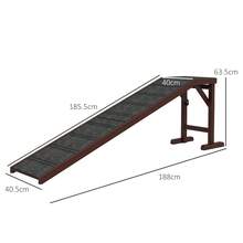 PawHut Pet Ramp For Dogs Cats W/ Non-Slip Carpet For Bed Sofa, 188x40.5x63.5cm - Brown - View 5