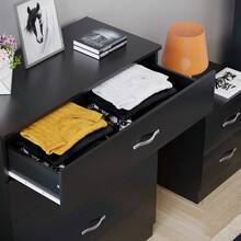 Vida Designs Pine Chest Of Drawers, 5 Drawer With Metal Handles & Runners, Unique Anti-Bowing Drawer Support, Riano Bedroom Furniture - Black - View 6