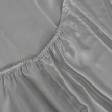 CHARKHAH  Satin Fitted Sheet Set With 2 Pillowcases - Ultra-Soft, Deep Pockets, Machine Washable - Teal - View 7