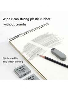 1pc Sketch Drawing Kneadable Rubber Pencil Eraser Stationery Eraser Back To School Simple White Eraser, Special Art Eraser For Exam, Pencil Writing, Wipe Clean Without Leaving Traces Creative Stationery Office Gift Mini Long Strip Erasers, Tpr Material - Assorted Colors Random Style Delivery