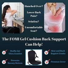 Premium All Gel Orthopedic Seat And Back Cushion Pad Upper Lower Back Support Pillow For Car Office Kitchen Chair Pressure Sore Coccyx Pain Relief Prevents Sweaty Bottom Foldable - màu đen - Xem 4