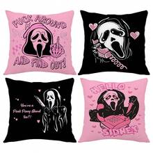 MEMNUN 4 vỏ gối polyester in họa tiết Halloween màu hồng và chữ [Không có ruột gối], 17,7*17,7in (45*45cm)/19,69*19,69in (50*50cm)/15,75*15,75in (40*40cm), [In một mặt] Vỏ gối trang trí Halloween cho ghế sofa, giường, phòng khách, phòng ngủ, ô tô, văn phòng, khách sạn, mọi mùa, quà tặng hoàn hảo cho gia đình và bạn bè - Nhiều màu - Xem 13