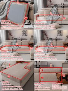 1 件毛绒提花防滑沙发座垫套，防水、柔软亲肤、防宠物、弹性沙发套，适用于 L 型组合沙发和 1/2/3/4 座沙发，四季皆宜 - 卡其色 - 查看 4