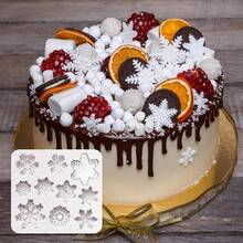 1pc 3D Snowflake Silicone Mold, Winter Snowflake Soft Candy Silicone Mold For Cupcake, Cake Decoration, Polymer Clay Craft, Party Food Making Mold, Cake Decorating, Fondant Mold - Multicolor - View 3
