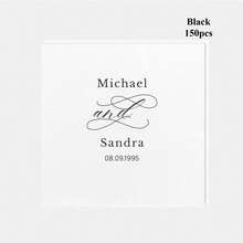 20-500 Pcs Custom Wedding Napkins, 3-Ply Personalized Cocktail Napkins For Engagement, Anniversary And Bachelorette, Suitable For Couple, Lovers, Romantic Decor, Disposable Beverage/Dessert Napkins For Table Decorations, Custom Rehearsal Dinner Napkins - Multicolor - View 22