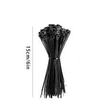 100/200/300/400 piezas Bridas de nailon negras, surtido de tamaños (12+10+8+6+4) pulgadas, bridas de nailon negras multiusos con autobloqueo, bridas de plástico premium, adecuadas para el hogar, la oficina, el jardín y el taller