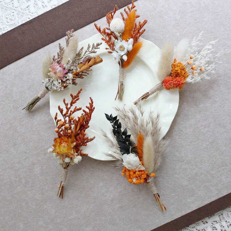 Mini Dried Flowers, Bridesmaid Bouquets, Wedding Wrist And Chest Flowers, Party DIY Crafts, Home Desktop Decorations, Wedding Vases For Brides And Bridesmaids, DIY Dable Decorations, Christmas, Halloween, Thanksgiving, Fall Harvest Decorations.