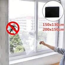 Red de mosquitero autoadhesiva DIY para ventana, cortina de malla anti moscas e insectos con ganchos y cinta adhesiva, fácil de instalar, protector de pantalla, red de para control de plagas en el hogar, decoración del hogar para múltiples ventanas - Multicolor - Ver 5