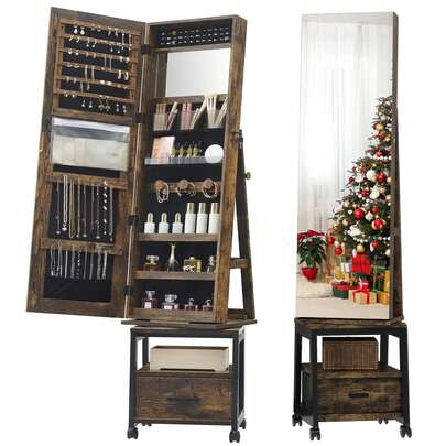 Elegante joyero con amplio espacio de almacenamiento, diseño elegante para organizar collares, aretes y anillos, perfecto para el dormitorio o el vestidor, regalo ideal para cumpleaños y fiestas, mantiene tus accesorios libres y de fácil acceso, solución de decoración del hogar moderna, construcción duradera, solución de almacenamiento elegante y funcional para todos tus artículos preciados, mejora tu espacio con este organizador de joyas imprescindible, versátil y práctico para uso diario, perfecto para entusiastas de la moda y amantes de las joyas.