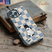 MagSafe Ghost Black Cat Halloween Phone Case For MagSafe  16,  15,  14,  13, Spooky Whimsical Cute Horror Phone Case - 黑色 - 查看 1