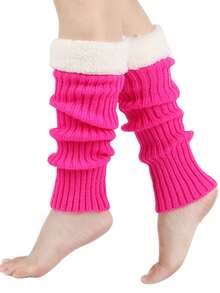 1 Pair Knitted Leg Warmers, Candy Colors Fuzzy Cozy Leg Warmers, Japanese School Style Leg Warmers, Christmas Warm Foot Covers
