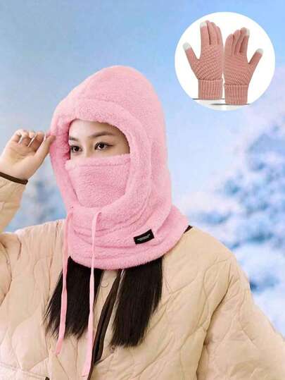 2pcs Unisex Hat, Scarf And Gloves 3-In-1 Set, Windproof Warm Earflap Hat Suitable For Outdoor Activities, Daily Use, Travel, Hiking, Skiing, Christmas & New Year Gifts, Winter