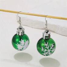 1 Paar einfache Schneeflocken Lichterkugel Ohrringe, Damen Weihnachtsdekoration Geschenk